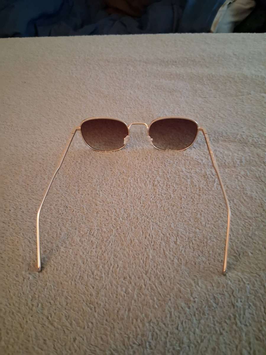 A KJAERBEDE Brown Shade Lens Unisex Golden Sunglasses