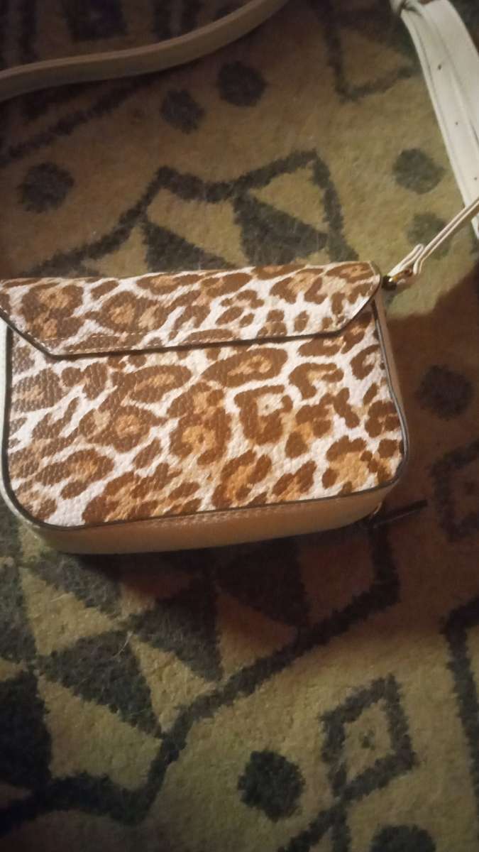 Leopard print small shoulder purse