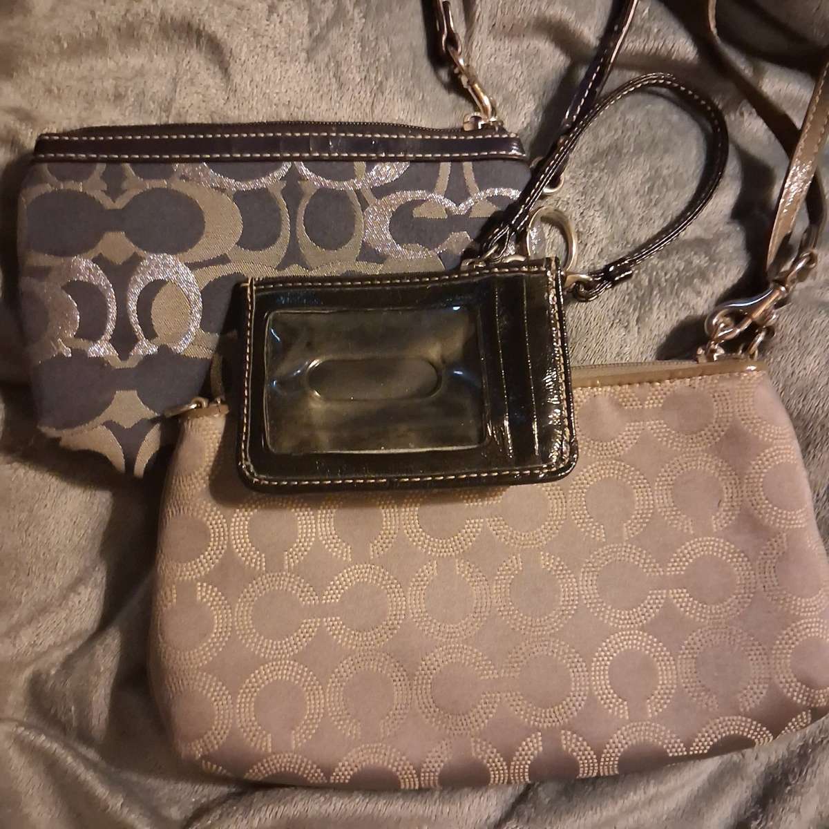 NWOT SET OF 3 VINTAGE COACH Vintage Wristlets  ID LANYARD