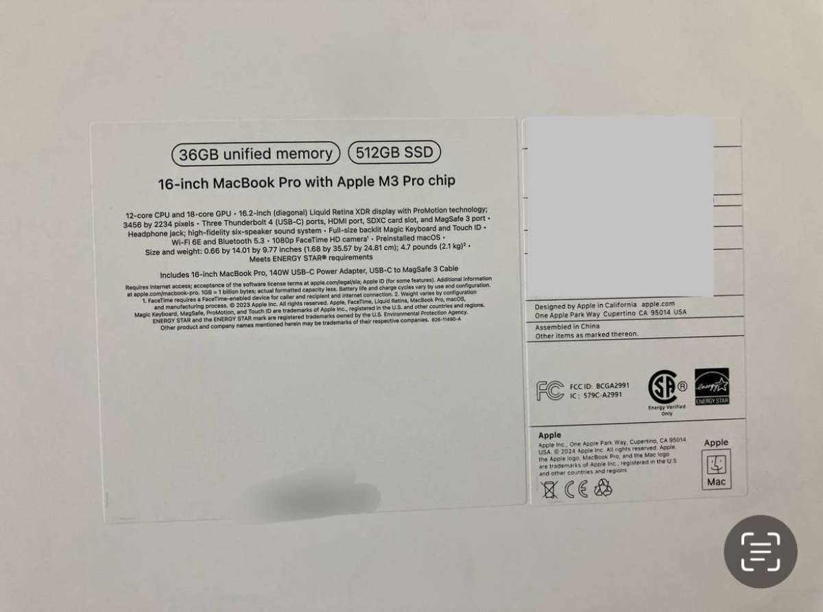 MacBook Pro 16inch M3 Chip