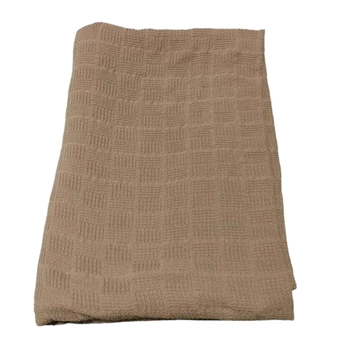 Cotton Knitted Blanket Size Queen Throw Comfortable checkere