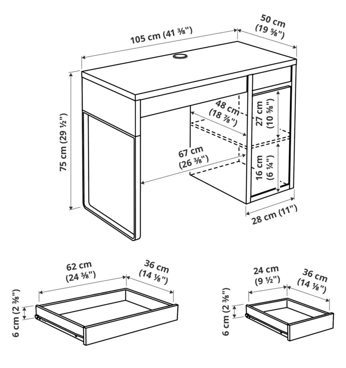 IKEA Miche Desk in White