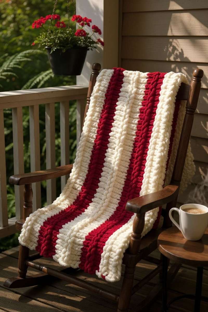 Candy Cane Cuddles Throw Blanket