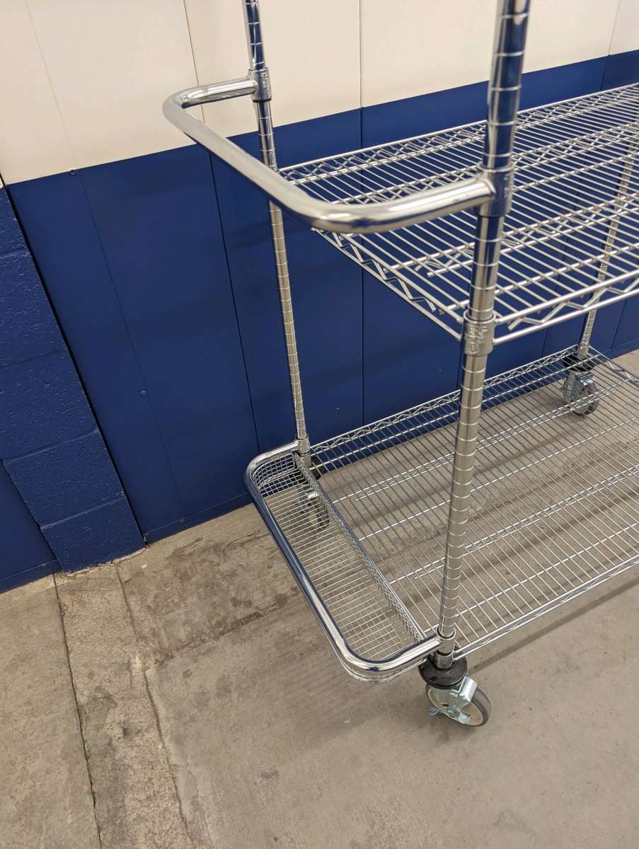 Industrial Chrome 3 Tier Utility Cart
