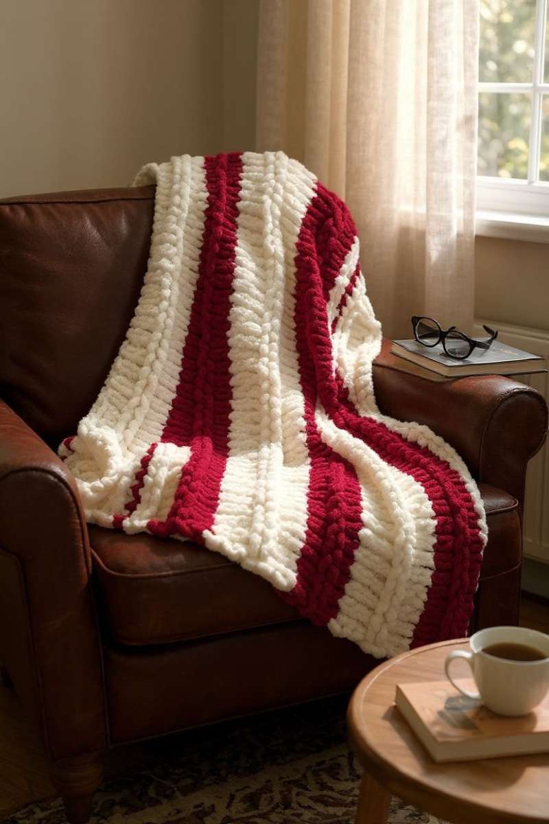 Candy Cane Cuddles Baby Blanket 32x35
