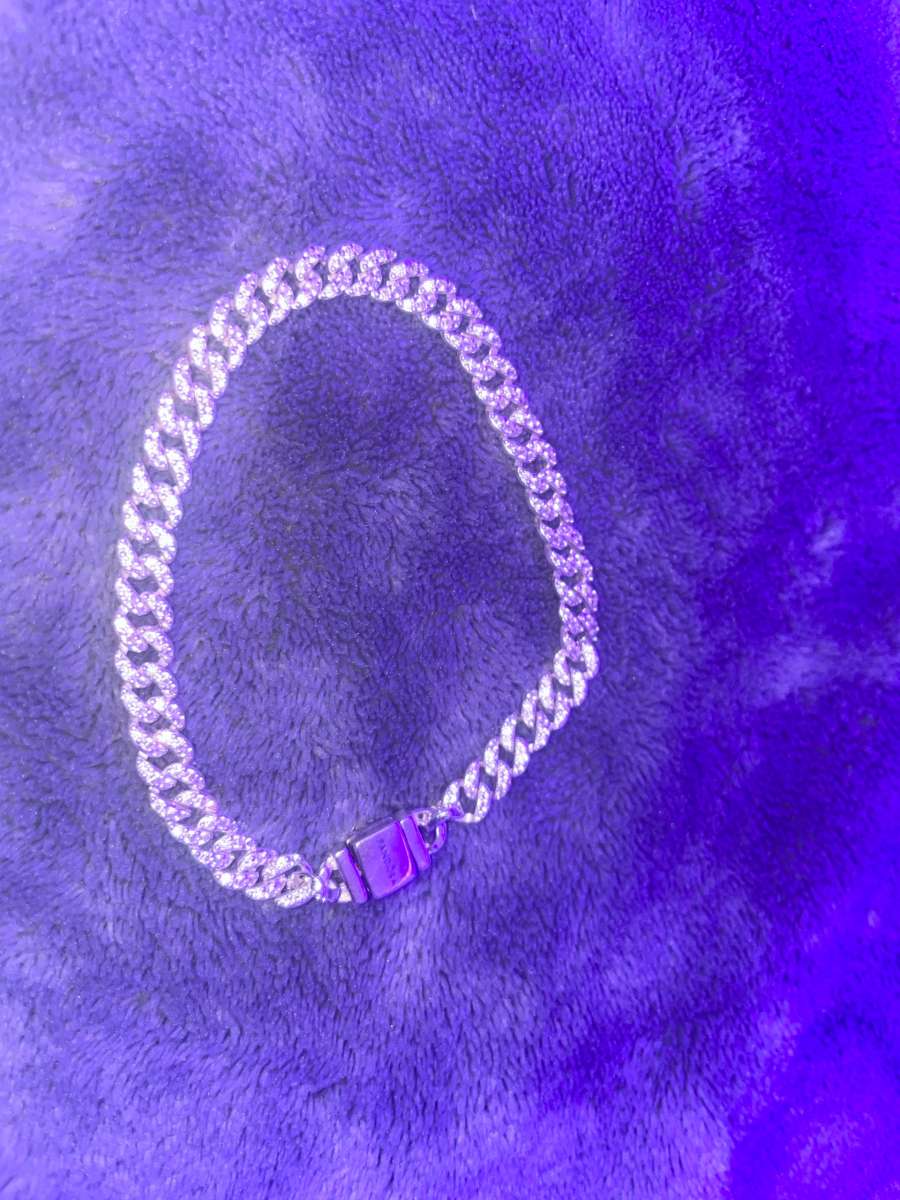 Pav Cuban Chain Bracelet Sterling silver