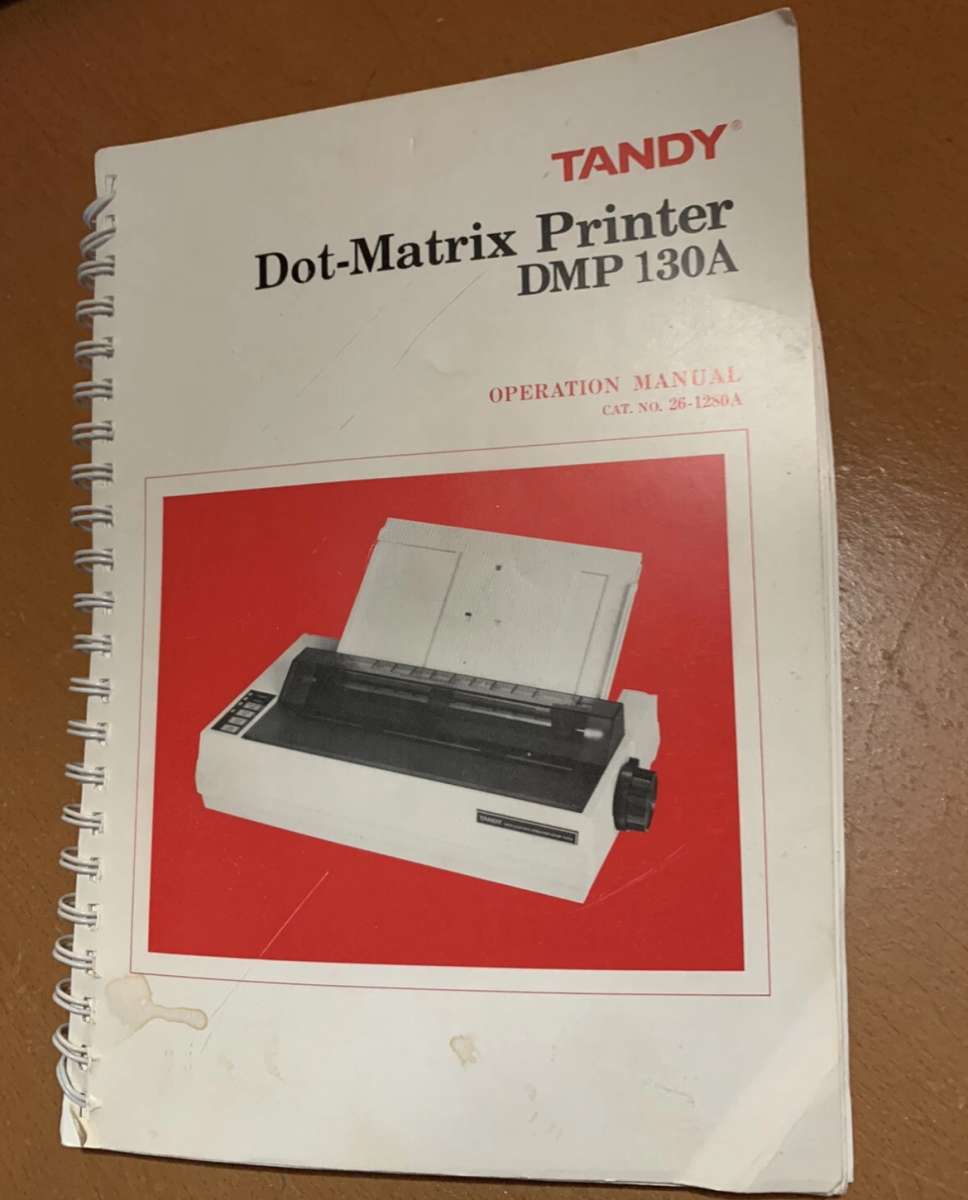 Tandy DotMatrix Printer DMP130 Manual Used see details below