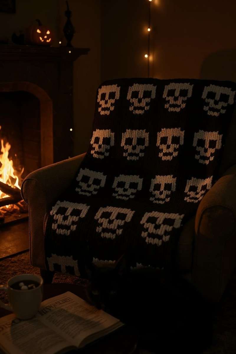 Midnight Skulls Blanket