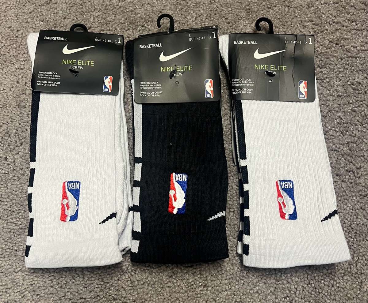 3 Nike Elite DriFit NBA Crew Socks Mens Large