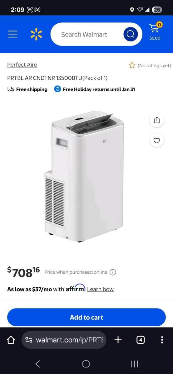 Brothers portable air conditioner on wheels