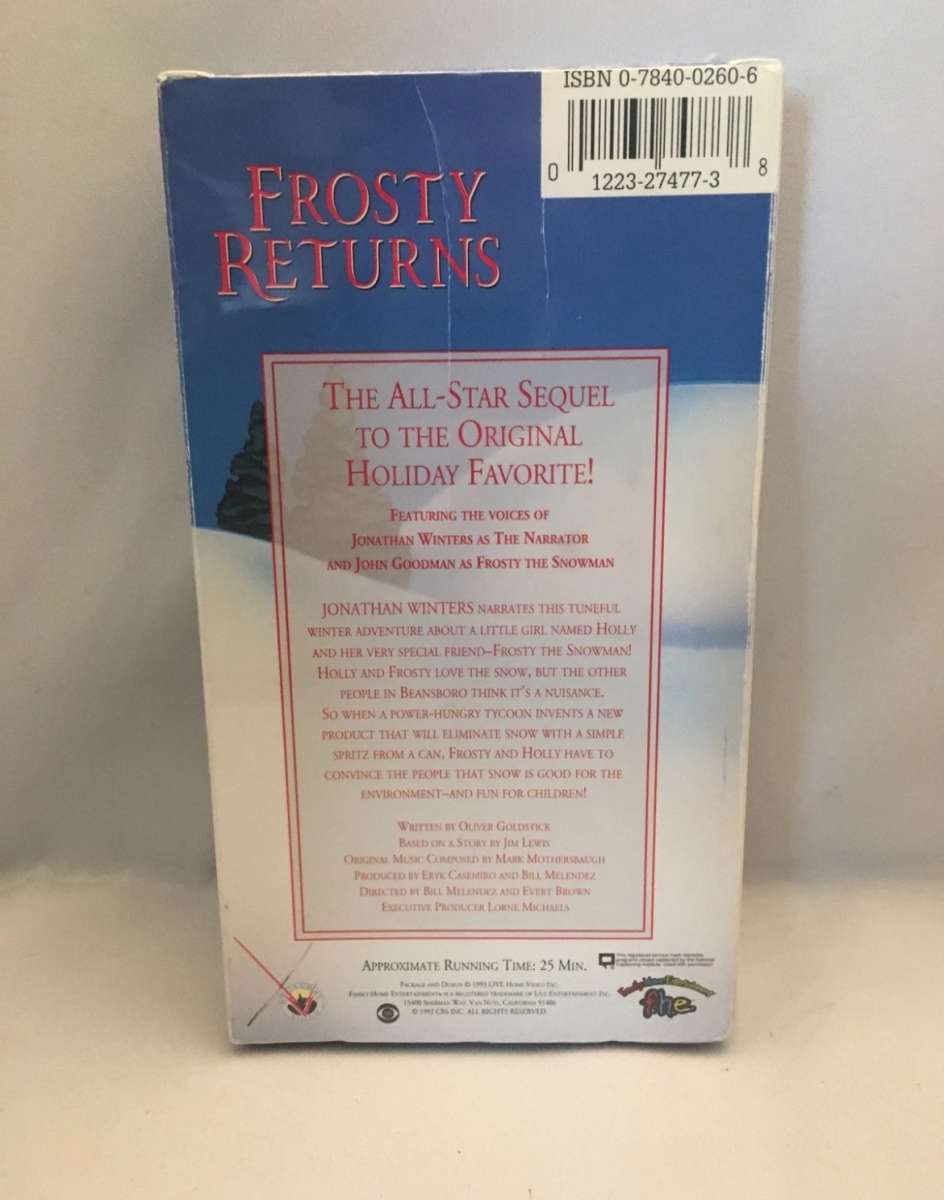 Frosty Returns VHS 1993 SEALED See description below for det