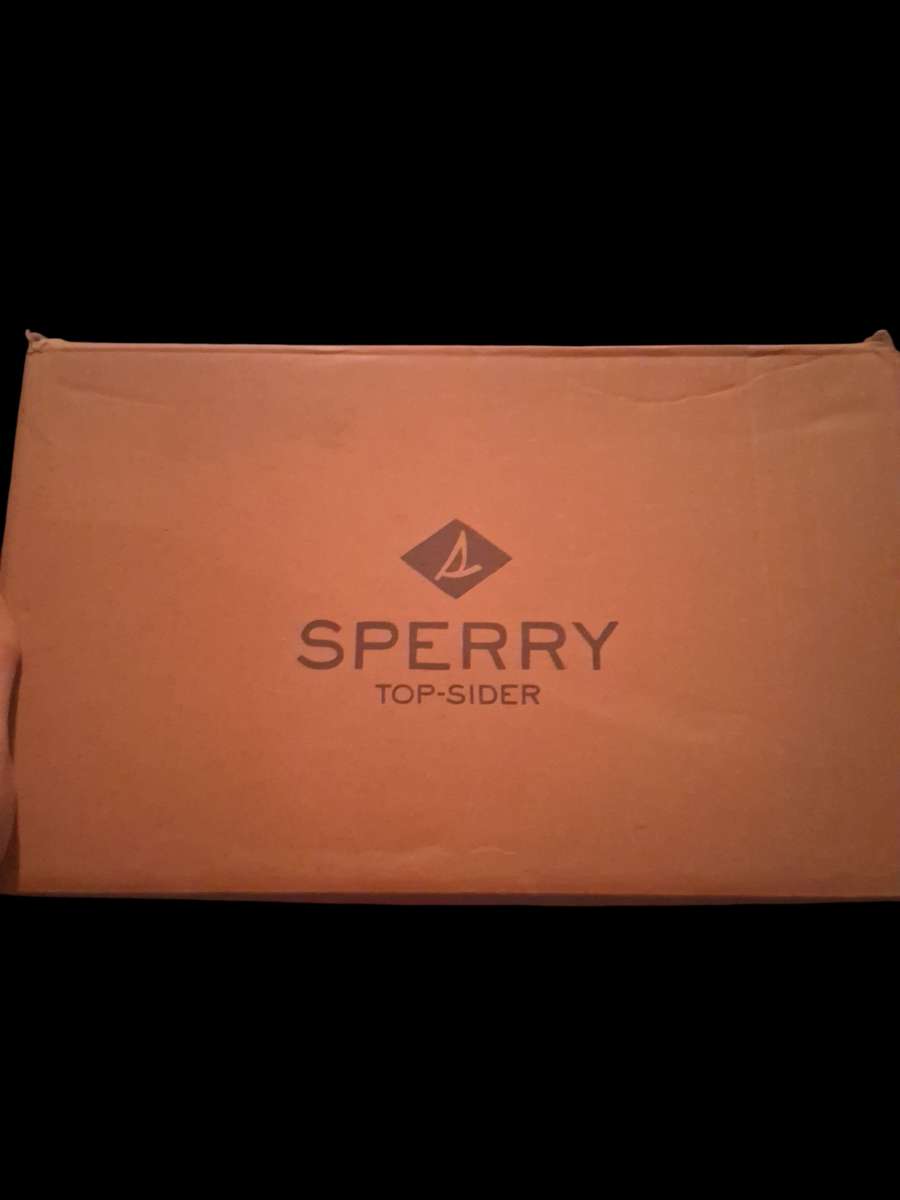 mens Sperry top sider boat shoes grey and black new in box
