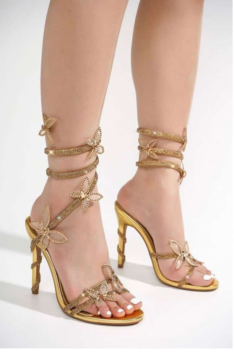 Elegant Gold Strappy Sandals