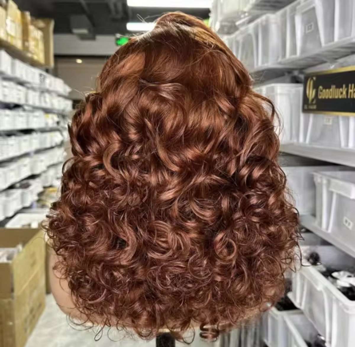 13x4 Brown Curly Hair Wig 16 inches