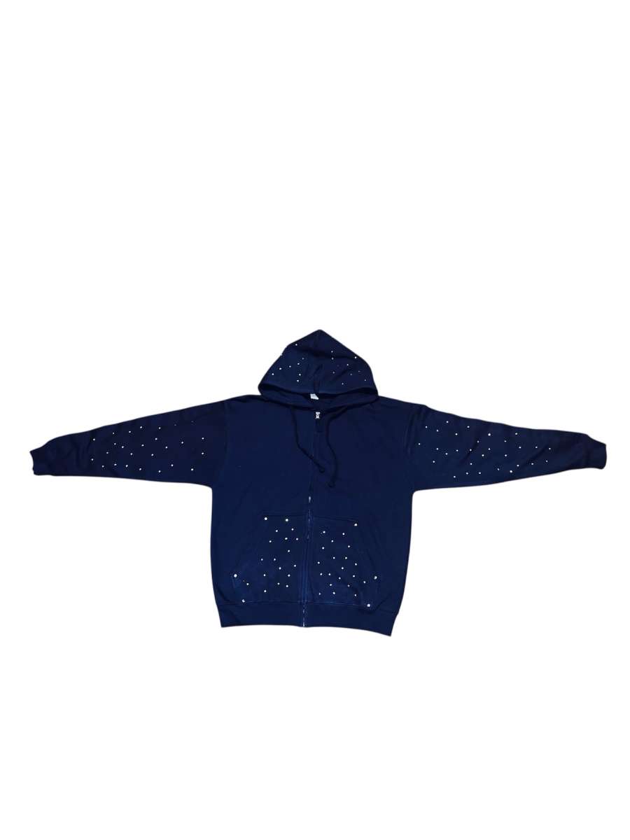rhinestone zip up hoodie