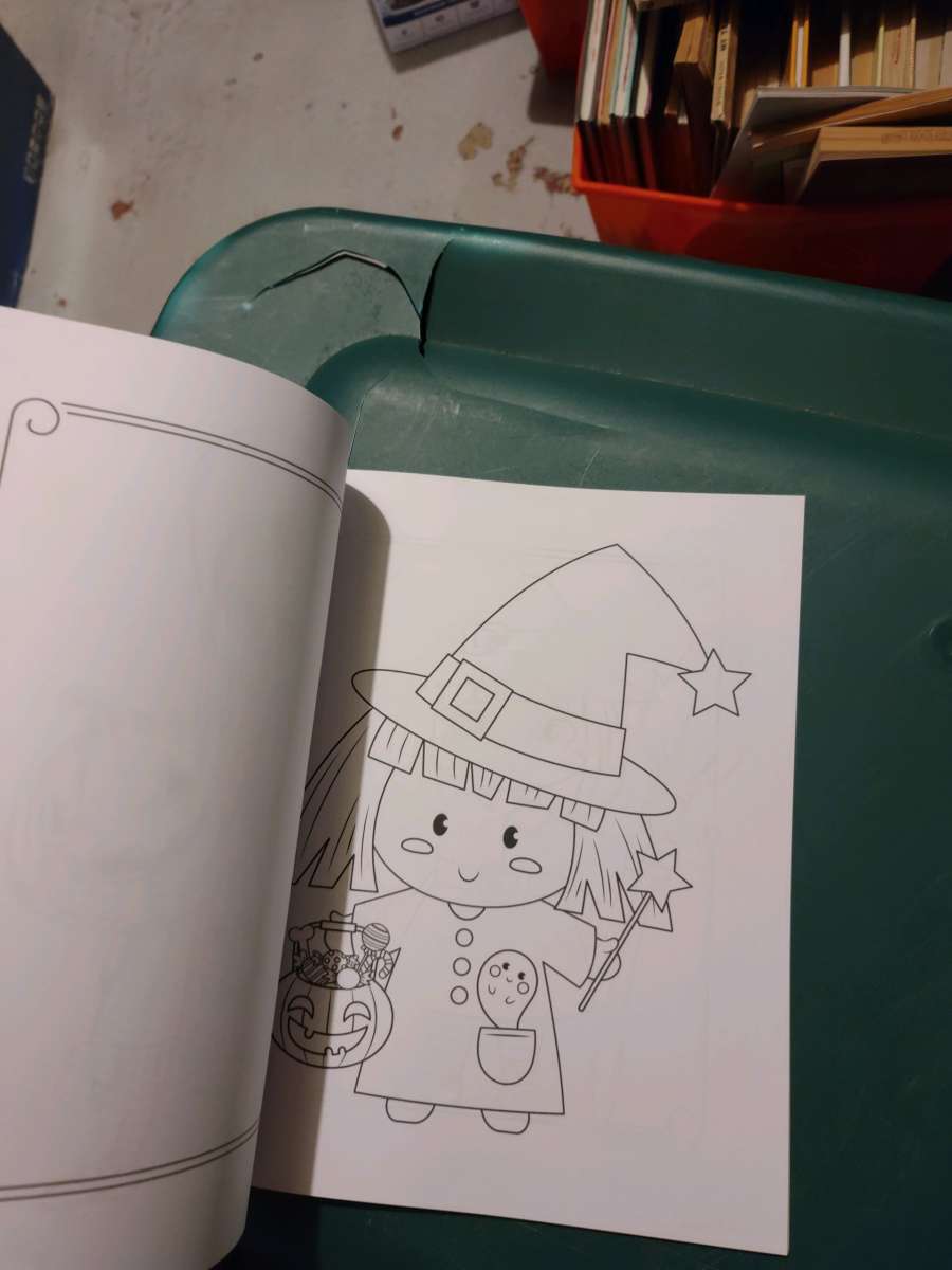 Halloween Girls witch coloring book for adults