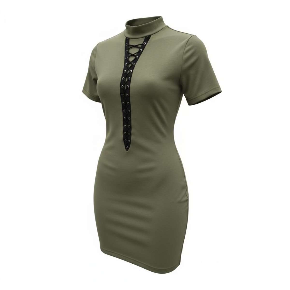 Olive Strung up Mini Dress Fashion Nova