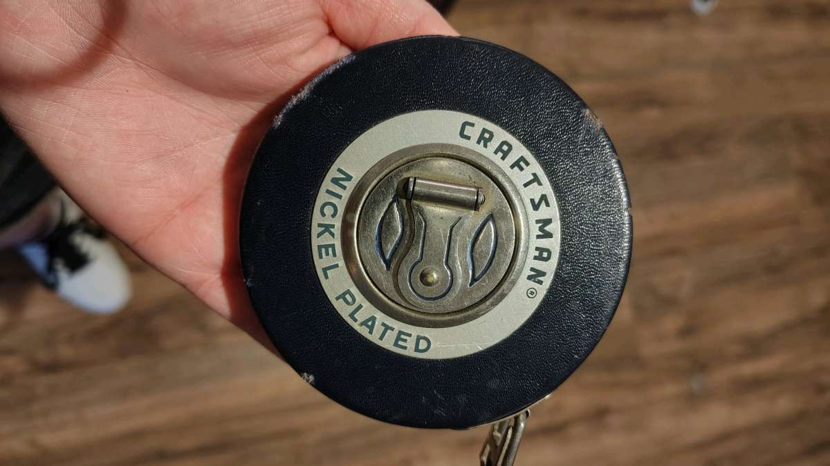 Sears Roebuck and Co silver plated 50ft craftsman tape measu