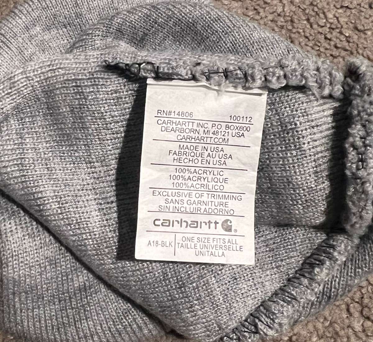 Carhartt A18 Acrylic Winter Beanie Hats