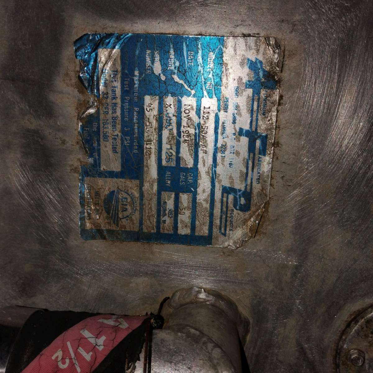 50 gallon aluminum alloy fuel tank