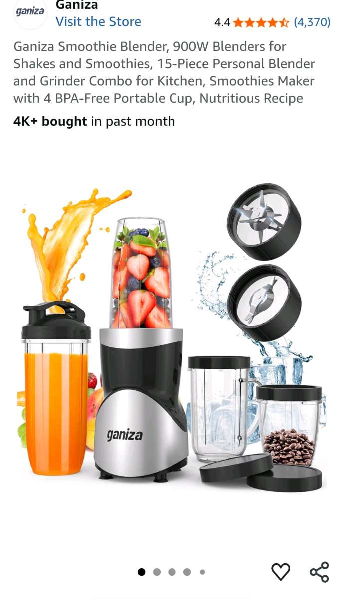 Ganiza Blender 900W Blenders for Shakes and Smoothies