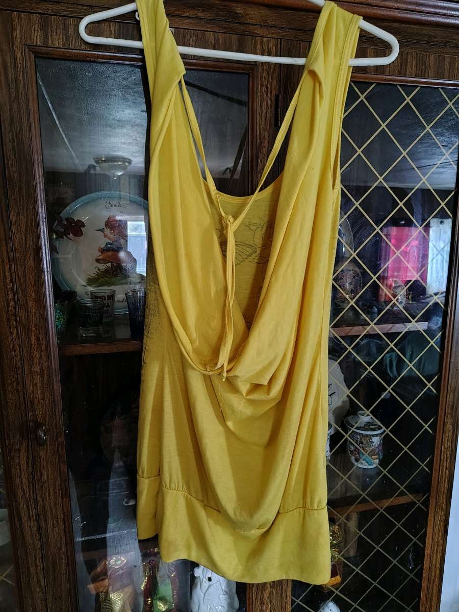 low cut open back top