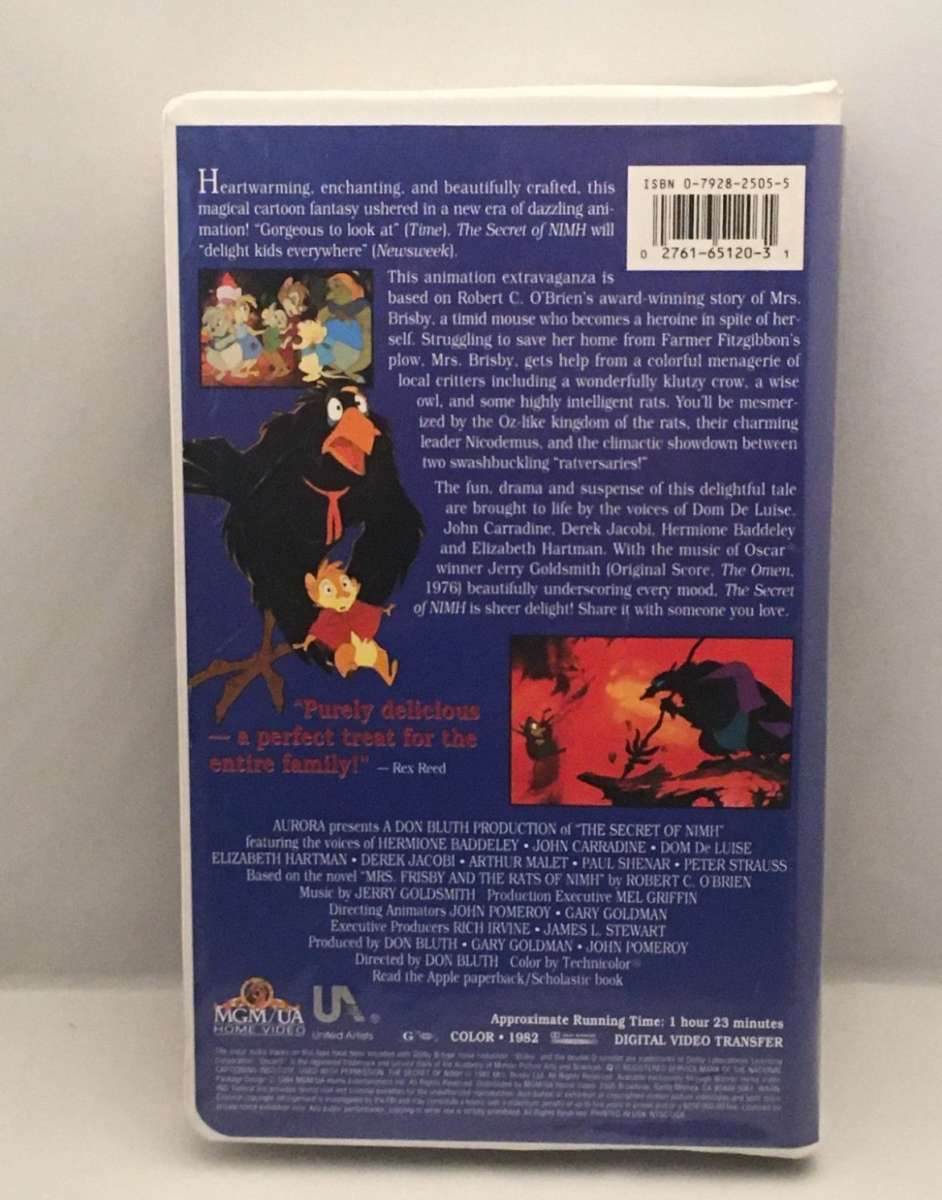 The Secret of NIMH  Sequel VHS 1994 used good condition see