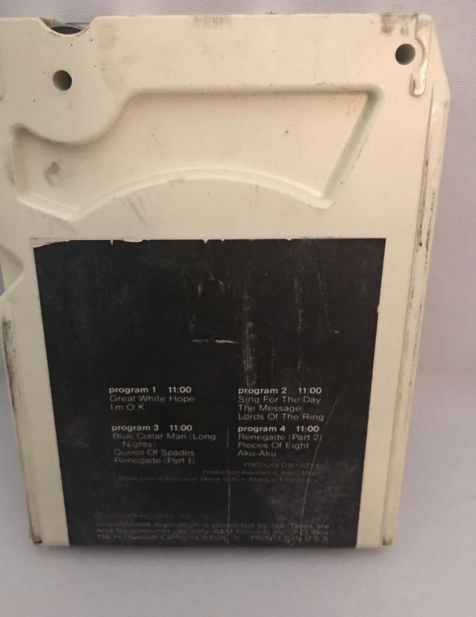 Styx Pieces Of Eight 8 track tape used see details below for
