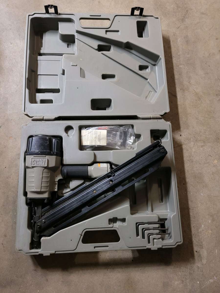 snap on air compressor with air tools and nail gun