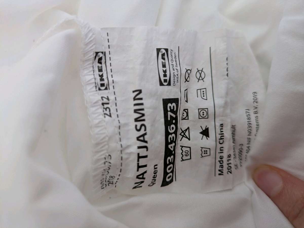 2 IKEA NATTJASMIN White Queen Fitted Sheets