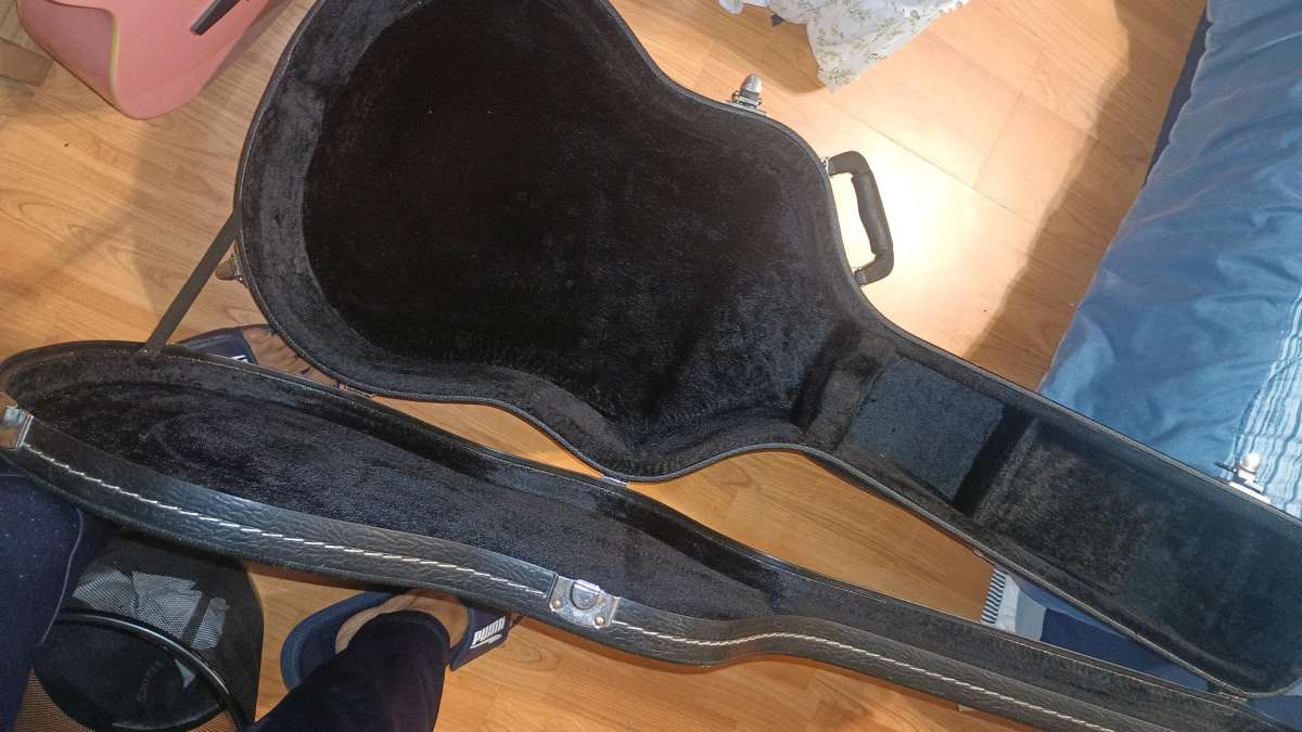 Pink Guitar with Case and Tools