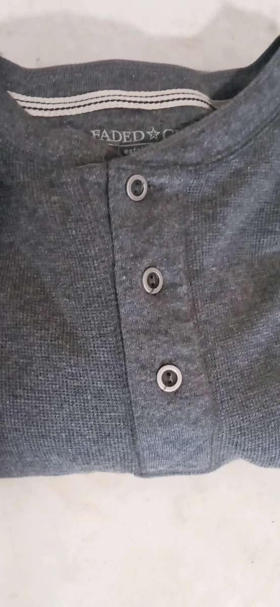 Mens Long Sleeve Waffle Dress Shirt XL