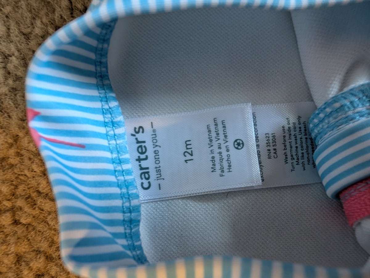 Baby swimwear bathing suit with flamingos