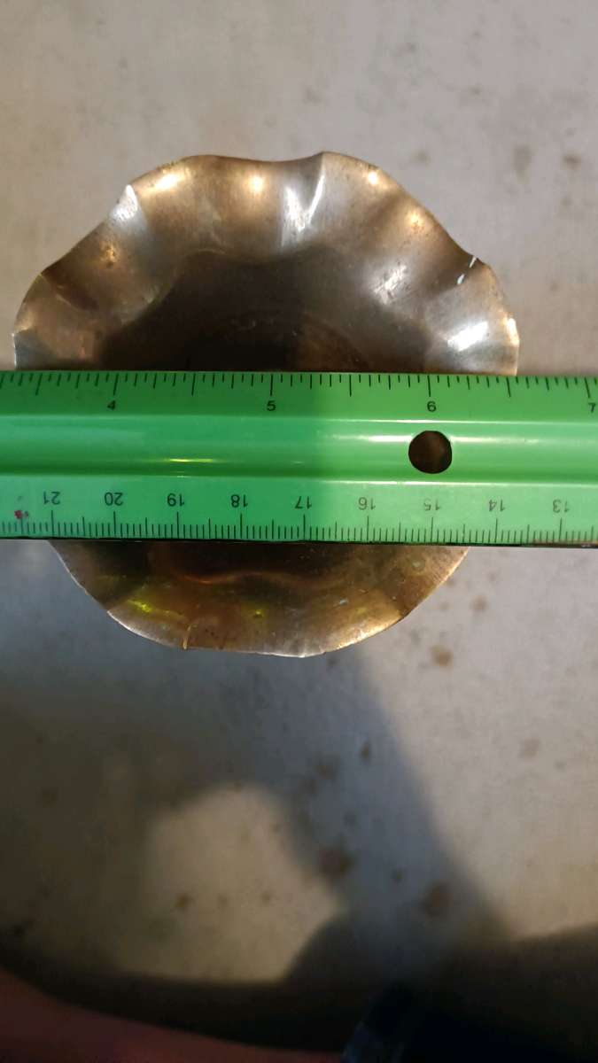 brass hand painted vase