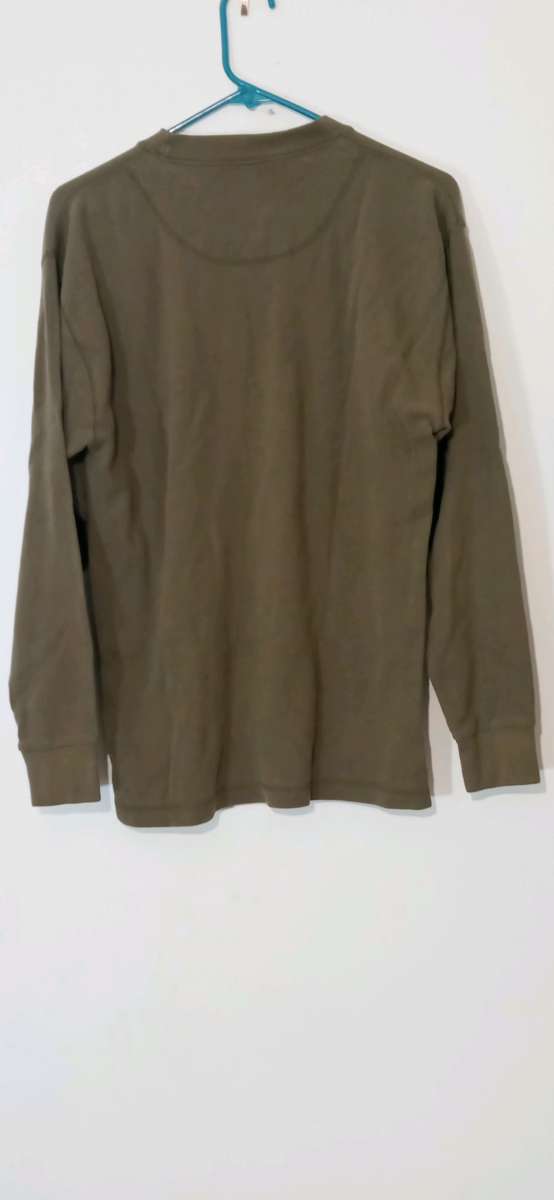 Mens Long Sleeve Waffle Print Dress Shirt Medium