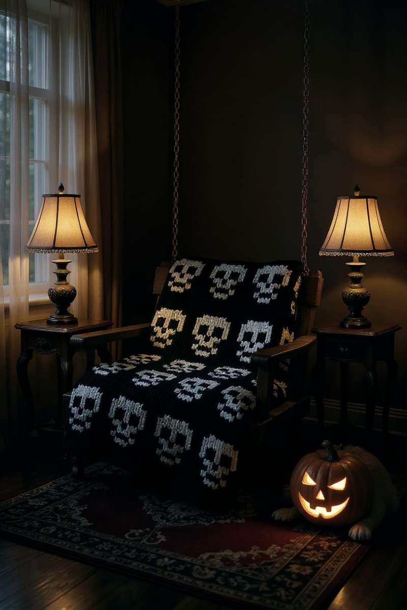 Midnight Skulls Blanket