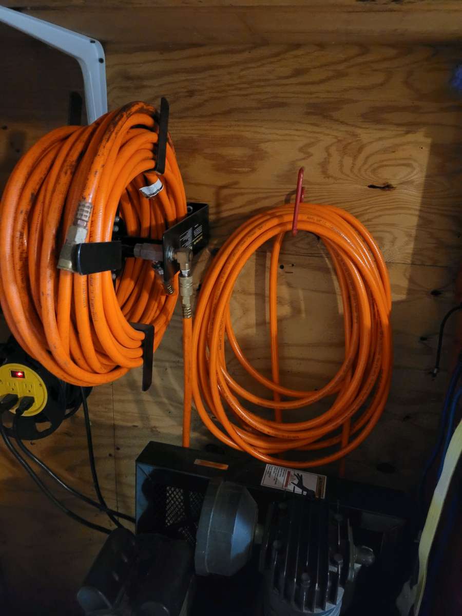 snap on air compressor with air tools and nail gun