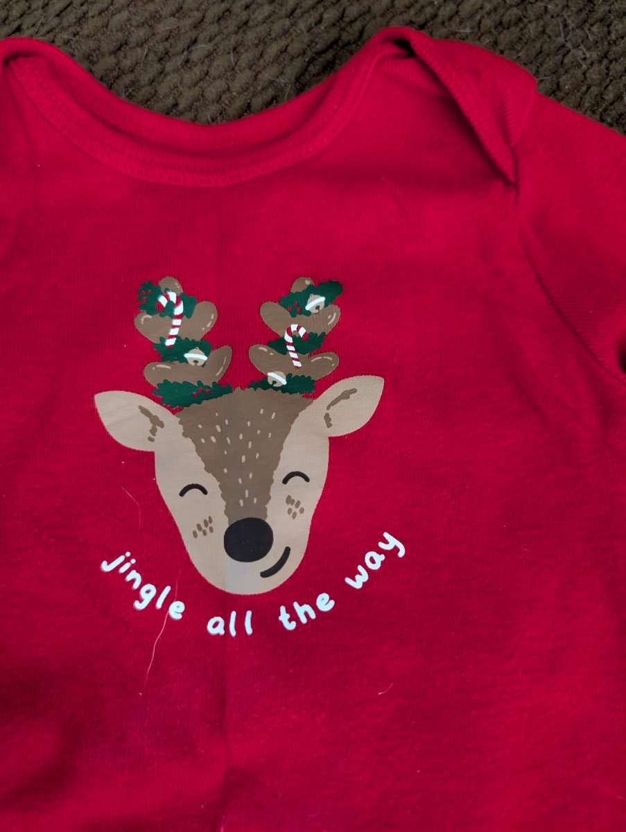 Baby Christmas reindeer long sleeve onesie