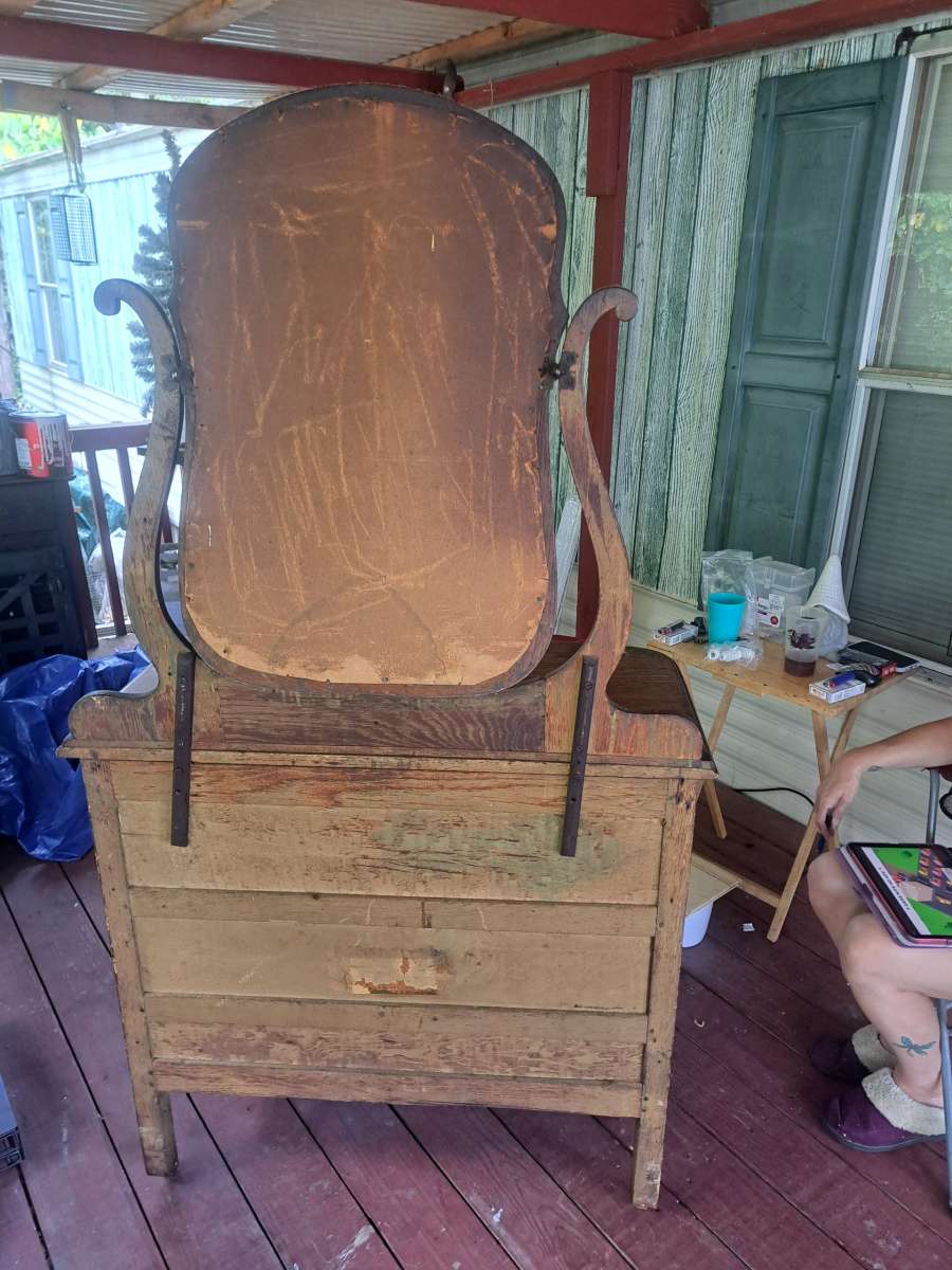 2 antique dressers dated bk to 1910 solid oak