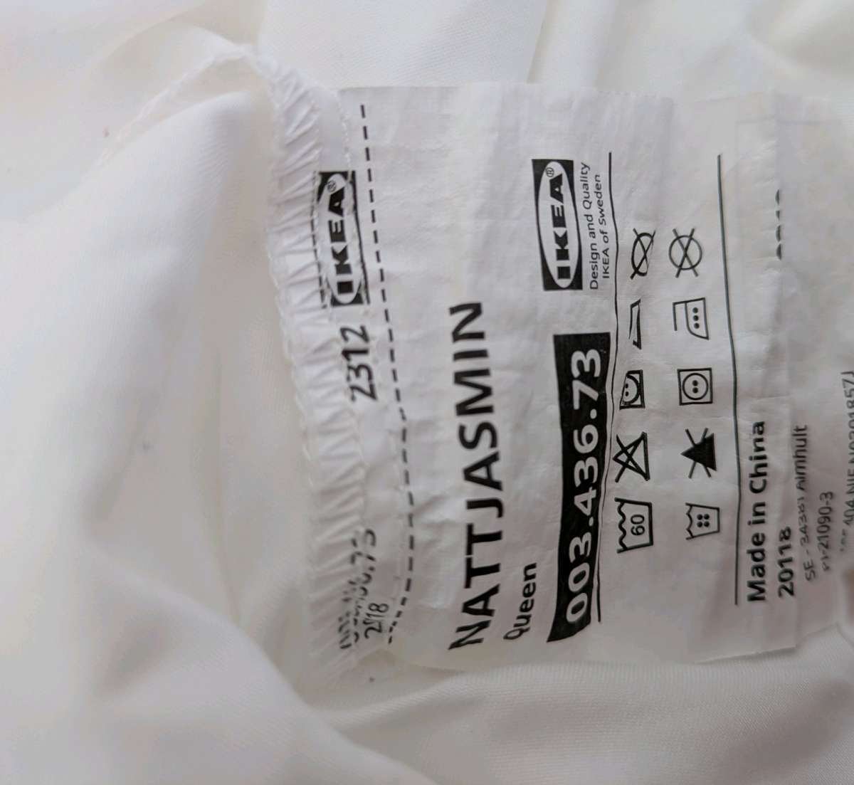 2 IKEA NATTJASMIN White Queen Fitted Sheets