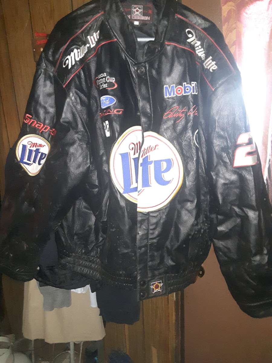 Rusty Wallace heavy leather jacket