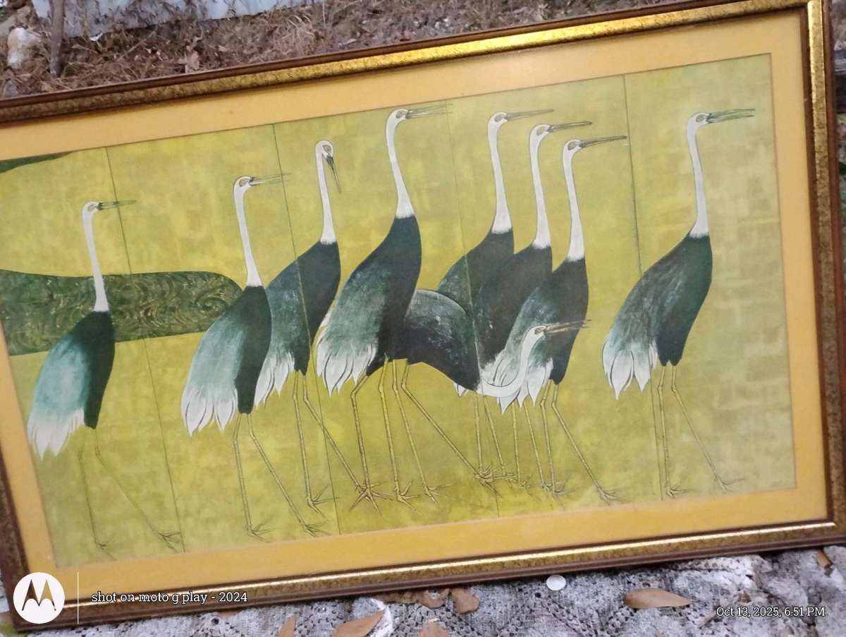 Vintage portrait of Flamingos