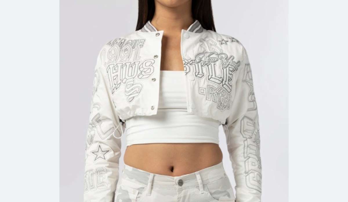 red hustle crop jacket