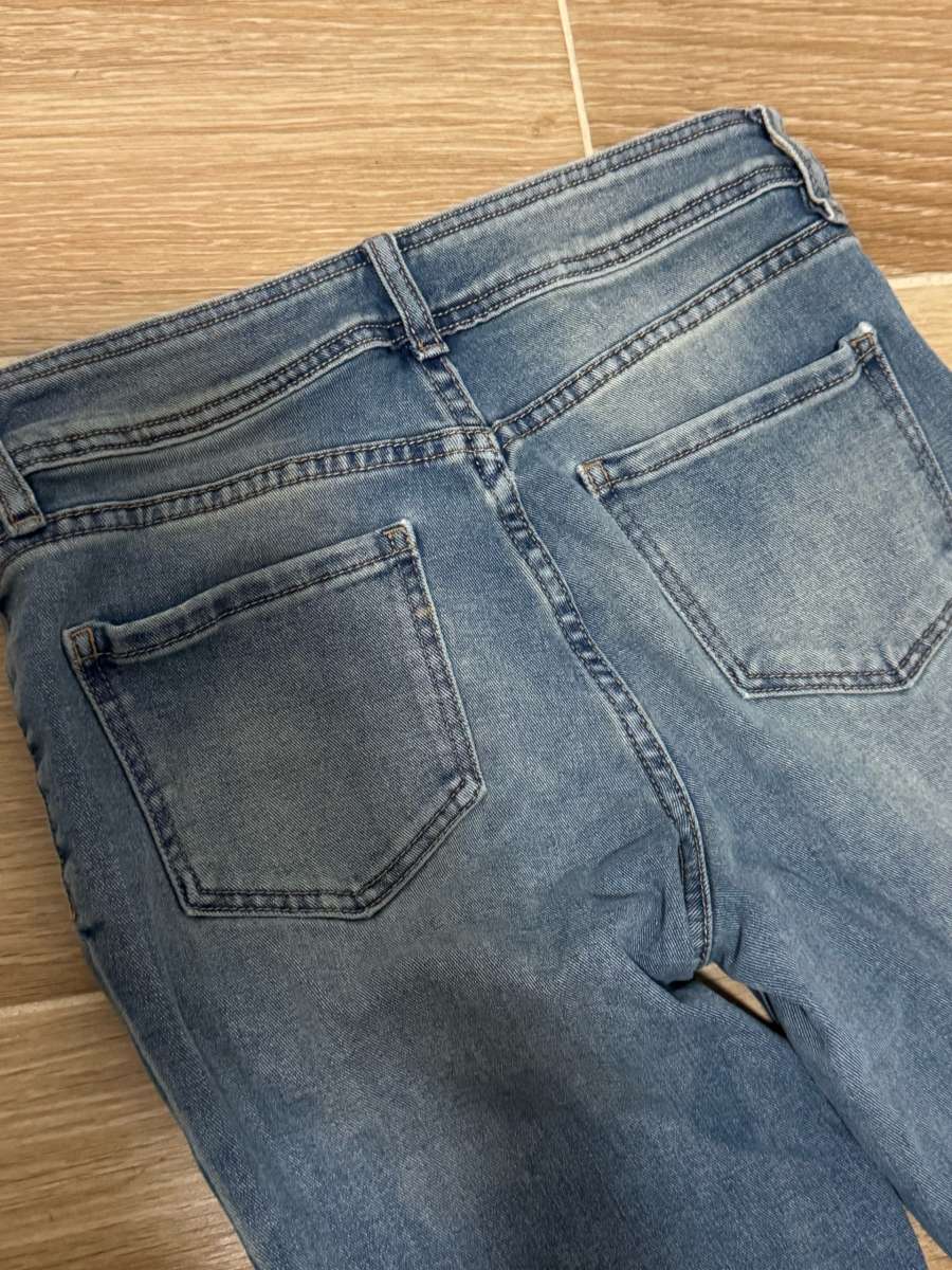 Womens High Rise Rewash Denim Flare Jeans