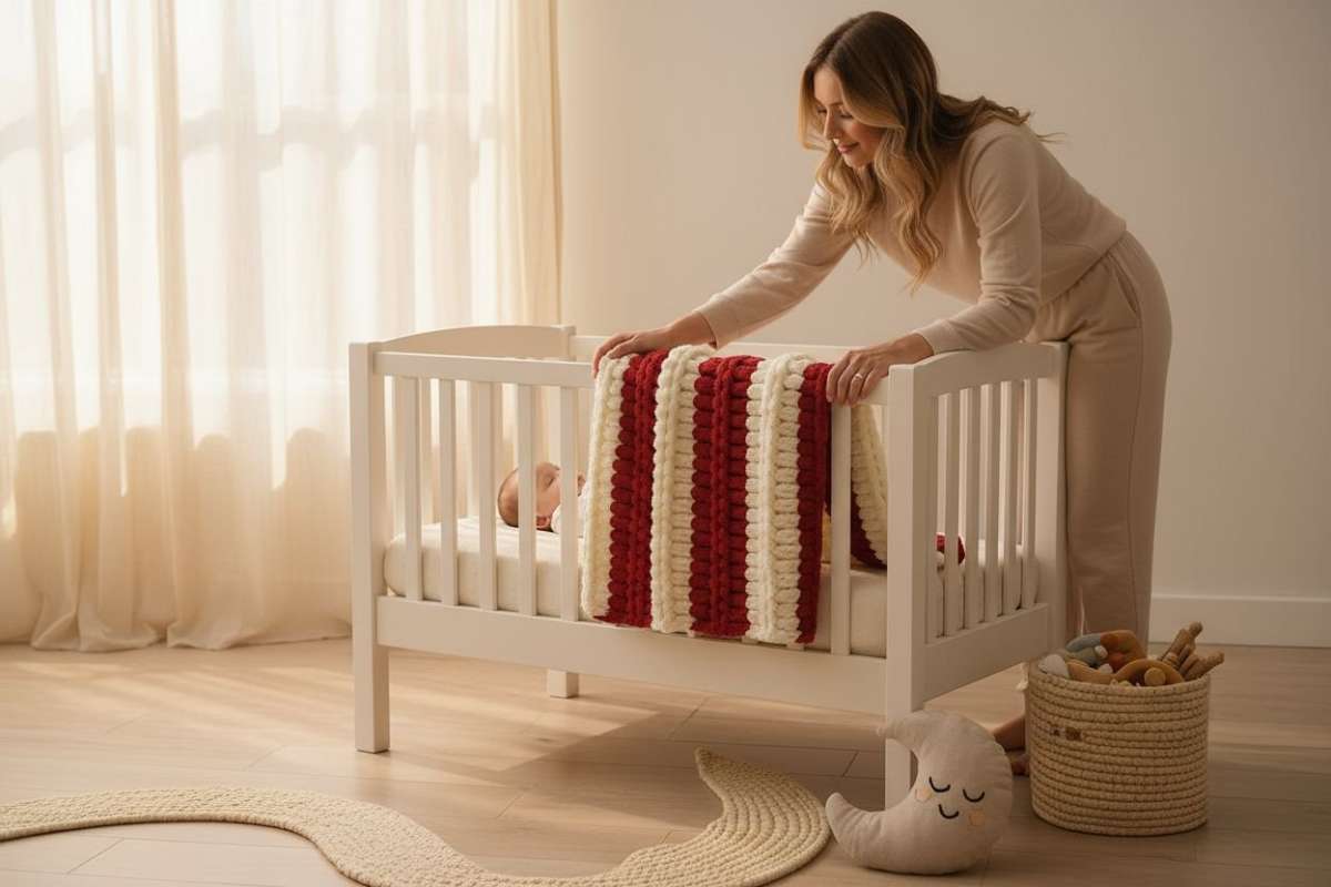 Candy Cane Cuddles Baby Blanket 32x35