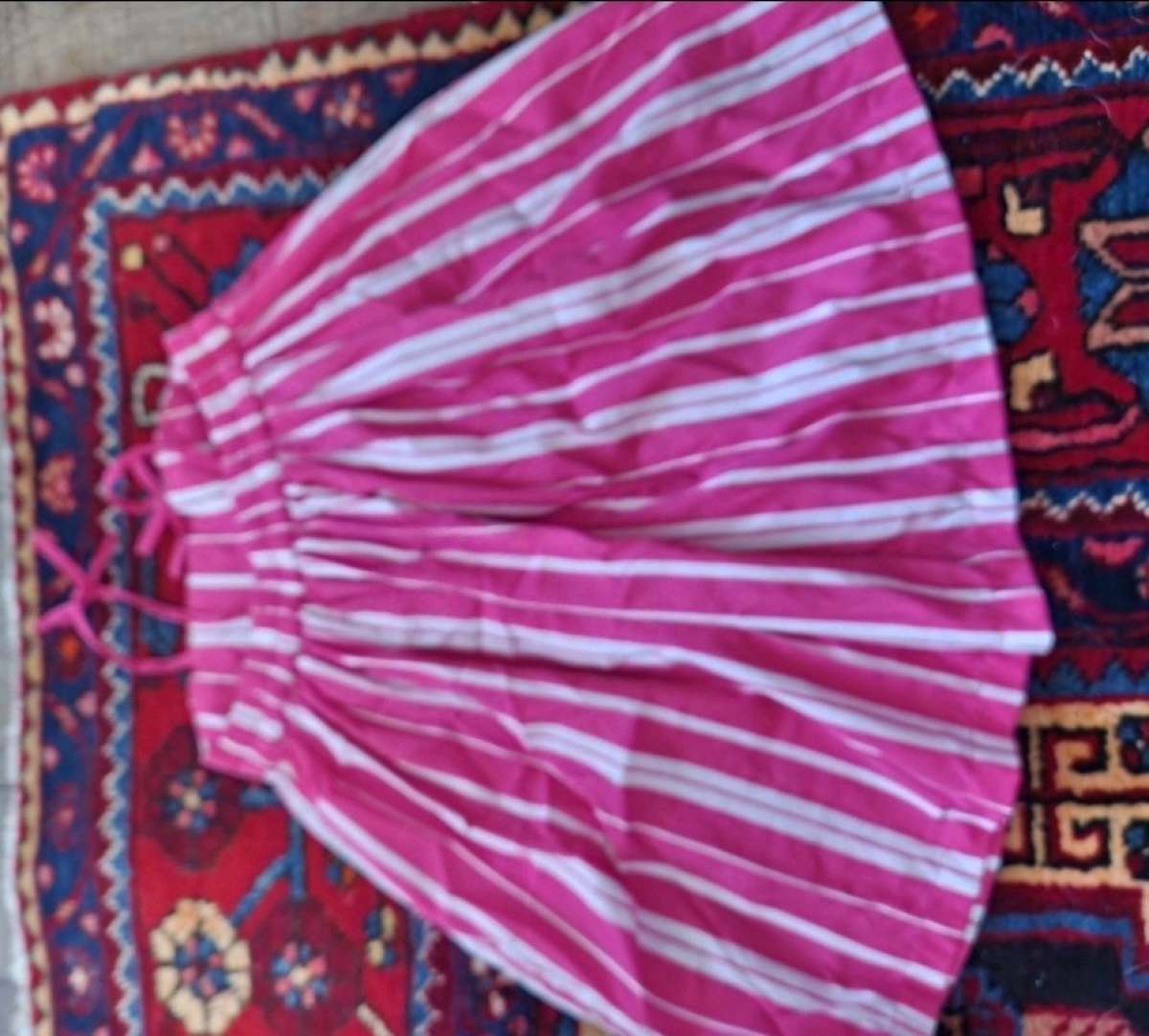 Girl pink and white dress