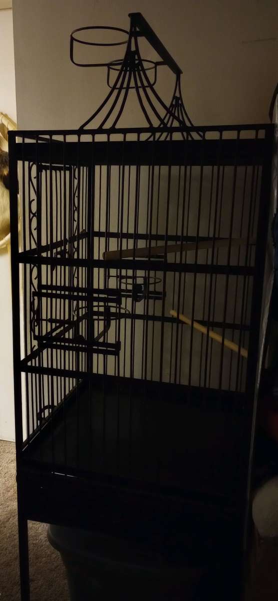 Large Black iron parrot cage