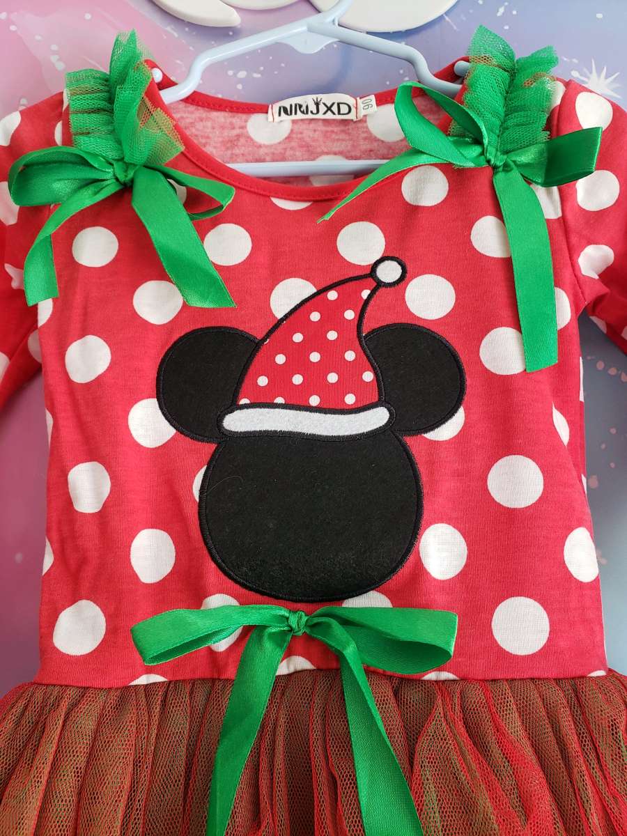 Santa Mickey Mouse Girls Christmas Dress