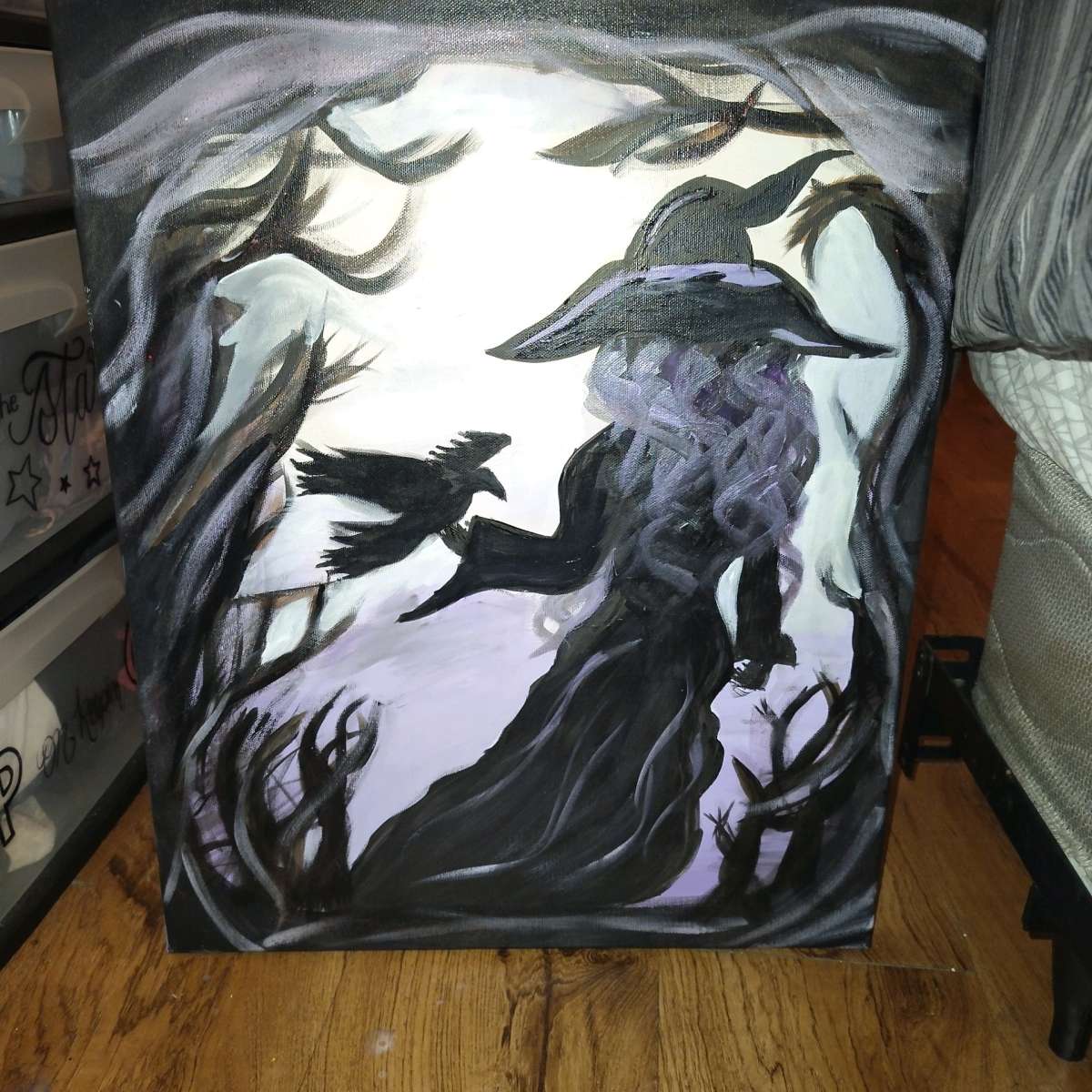 handmade purple witch painting