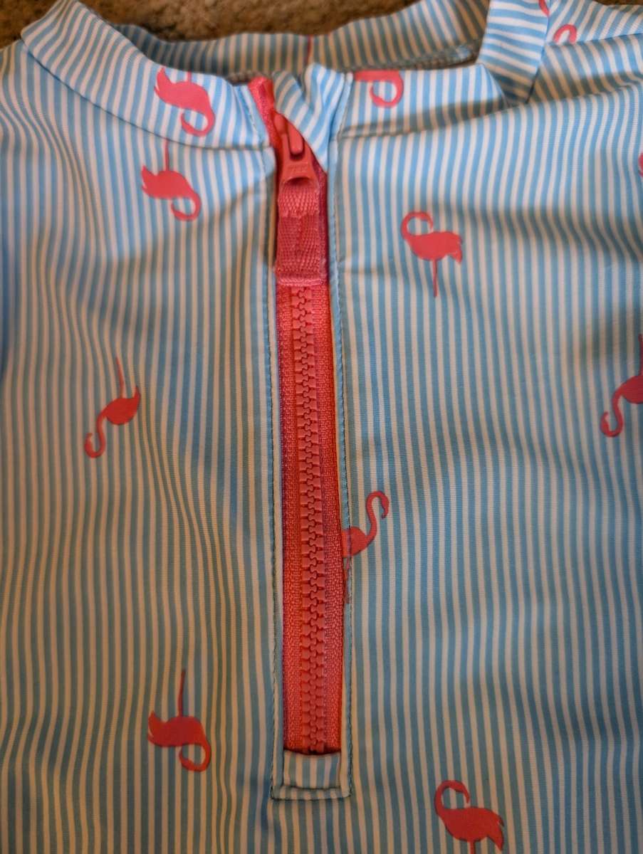 Baby swimwear bathing suit with flamingos